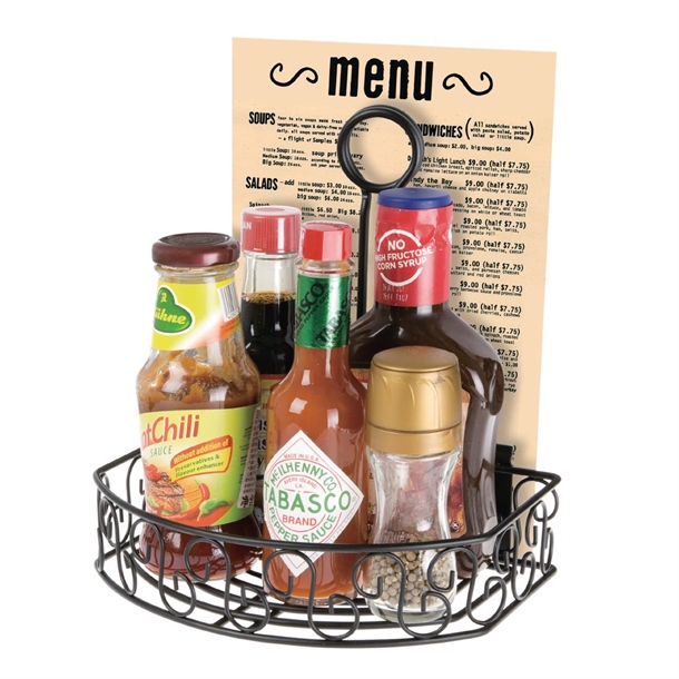 Olympia Wire Condiment Holder With Menu Clip