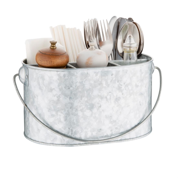 Olympia Galvanised Table Tidy - 135(H)x240(W)x175(D)mm