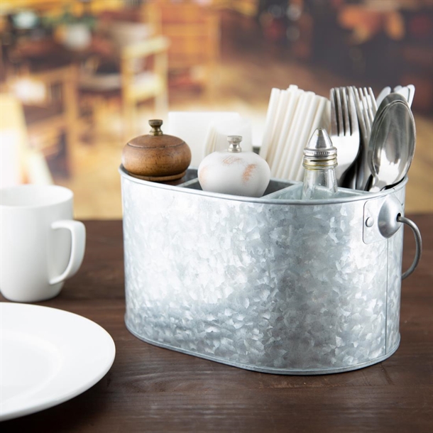Olympia Galvanised Table Tidy - 135(H)x240(W)x175(D)mm