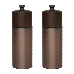 Olympia Copper Wood Salt and Pepper Mill Set (2 Pack)
