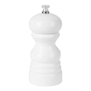Olympia Salt Or Pepper Grinder White Hevea Wood - 125mm