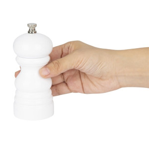 Olympia Salt Or Pepper Grinder White Hevea Wood - 125mm