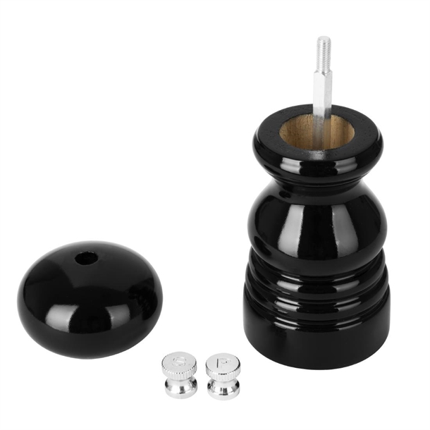 Olympia Salt Or Pepper Grinder Black Hevea Wood - 125mm Olympia Salt Or Pepper Grinder Black Hevea Wood - 125mm