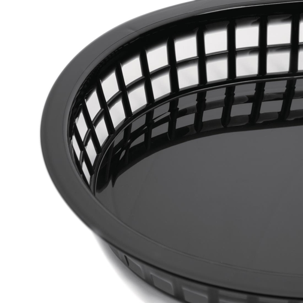 Olympia Oval Polypropylene Food Basket Black (6 Pack) Olympia Oval Polypropylene Food Basket Black (6 Pack)