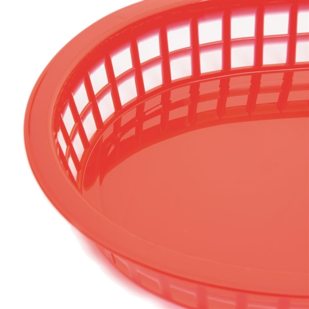 Olympia Oval Polypropylene Food Basket Red (6 Pack) Olympia Oval Polypropylene Food Basket Red (6 Pack)