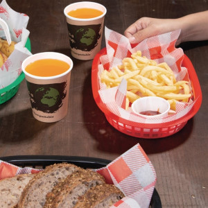 Olympia Oval Polypropylene Food Basket Red (6 Pack)