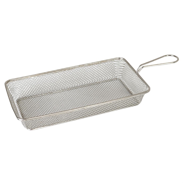 Moda Brooklyn Deep Rectangular Food Baskets Stainless Steel 260mm (6 Pack)