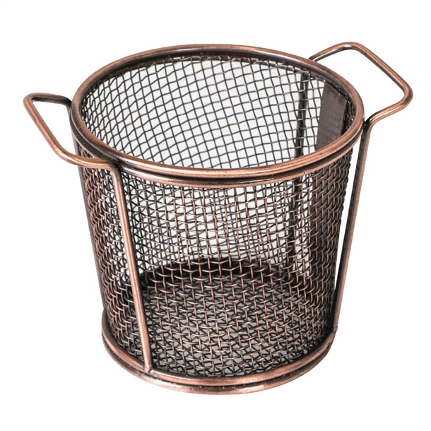 Moda Brooklyn Round Food Baskets Two Handles Antique Copper 80mm (6 Pack) Moda Brooklyn Round Food Baskets Two Handles Antique Copper 80mm (6 Pack)