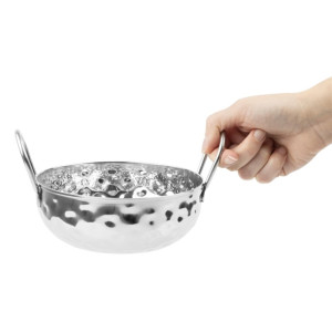 Olympia Table Presentation Hammered Kadai Dish Stainless Steel 150mm