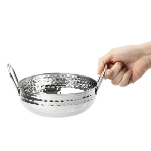 Olympia Table Presentation Hammered Kadai Dish Stainless Steel 170mm