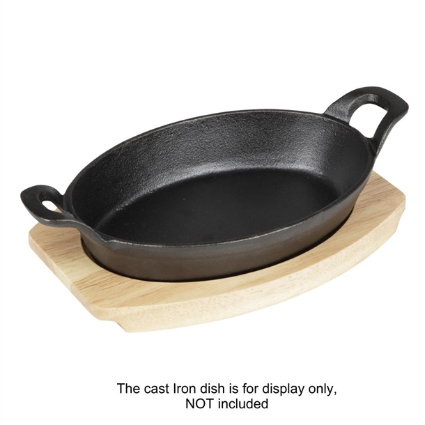 Olympia Hevea Board for Cast Iron Oval Eared Dish 260x165mm (FW817)