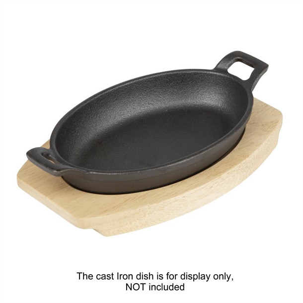 Olympia Hevea Board for Cast Iron Oval Eared Dish 230x135mm (FW818) Olympia Hevea Board for Cast Iron Oval Eared Dish 230x135mm (FW818)