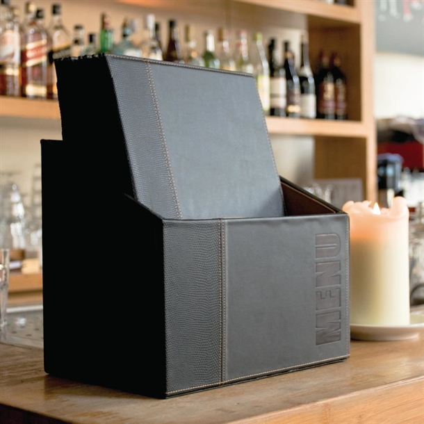 Securit Contemporary Menu Covers and Storage Box A4 Black (20 Pack)
