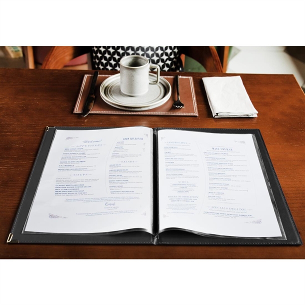 Olympia Leatherette Style Menu Cover A4 2 Card