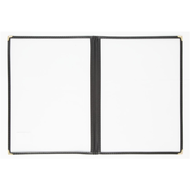 Olympia American Style Menu Cover Four Card Black A4