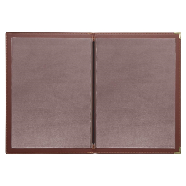 Olympia Leatherette Style Menu Cover A4 4 Card