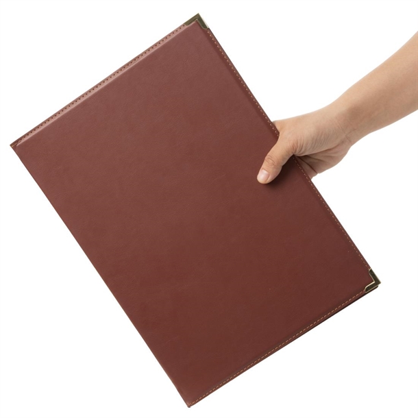 Olympia Leatherette Style Menu Cover A4 4 Card