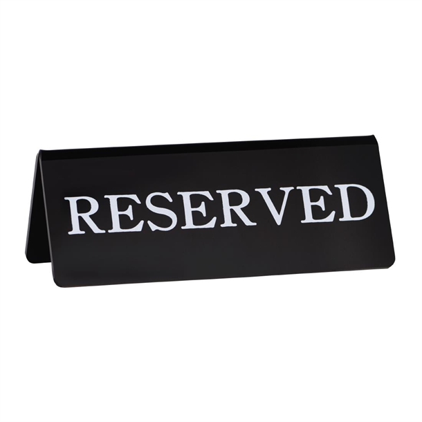 Chef Inox "Reserve" Double-Side Black Sign - 120x100mm Chef Inox "Reserve" Double-Side Black Sign - 120x100mm