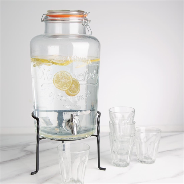Olympia Nantucket Style Drink Dispenser with Wire Stand 8.5Ltr Olympia Nantucket Style Drink Dispenser with Wire Stand 8.5Ltr