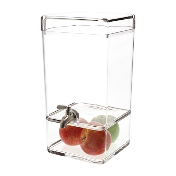 Chef Inox Juice Dispenser Polycarbonate Square 7.5Ltr 247x200x348mm Chef Inox Juice Dispenser Polycarbonate Square 7.5Ltr 247x200x348mm