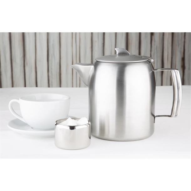 Olympia Airline Tea Pot Stainless Steel 1.6Ltr