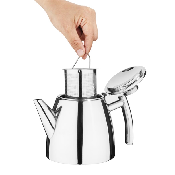 Olympia Conical Insulated Stainless Steel Teapot with Filter 600ml Olympia Conical Insulated Stainless Steel Teapot with Filter 600ml