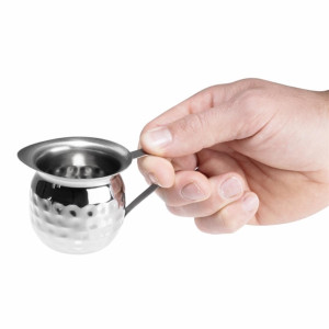 Olympia Hammered Stainless Steel Mini Milk Jug 120ml (6 Pack)