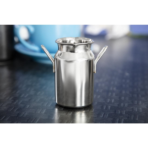 Olympia Stainless Steel Mini Milk Churn Medium 120ml Olympia Stainless Steel Mini Milk Churn Medium 120ml