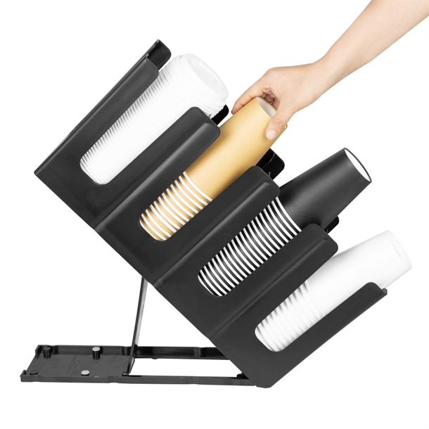 Nisbets Essentials Cup Holder 4-Slots Polypropylene Black