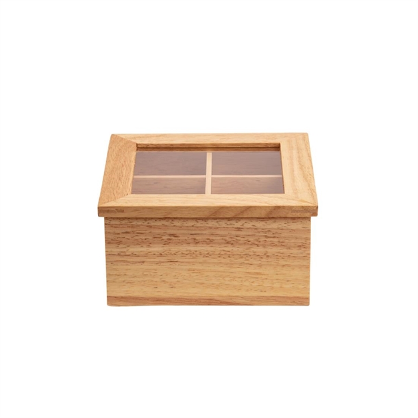 Olympia Mini Hevea Wood Tea Box with Lid Olympia Mini Hevea Wood Tea Box with Lid