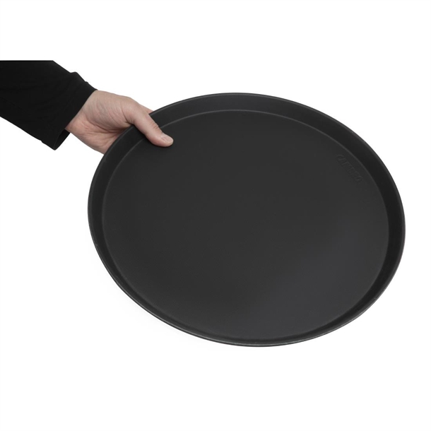 Cambro Camtread Non-Slip Round Tray - Black - 405mm
