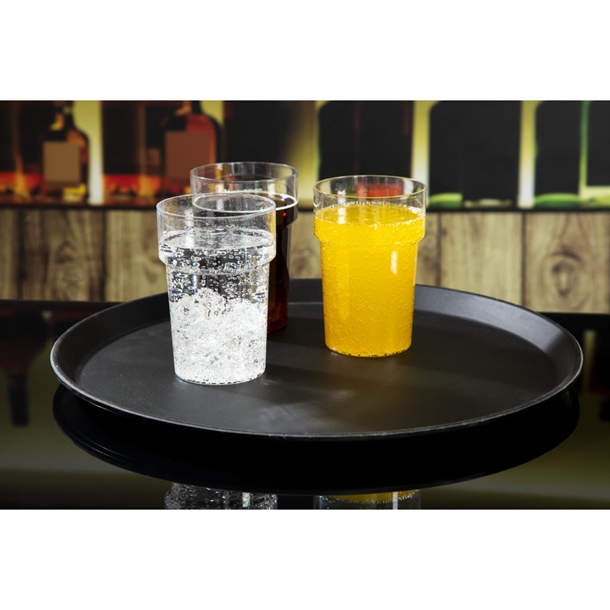 Cambro Camtread Non-Slip Round Tray - Black - 405mm