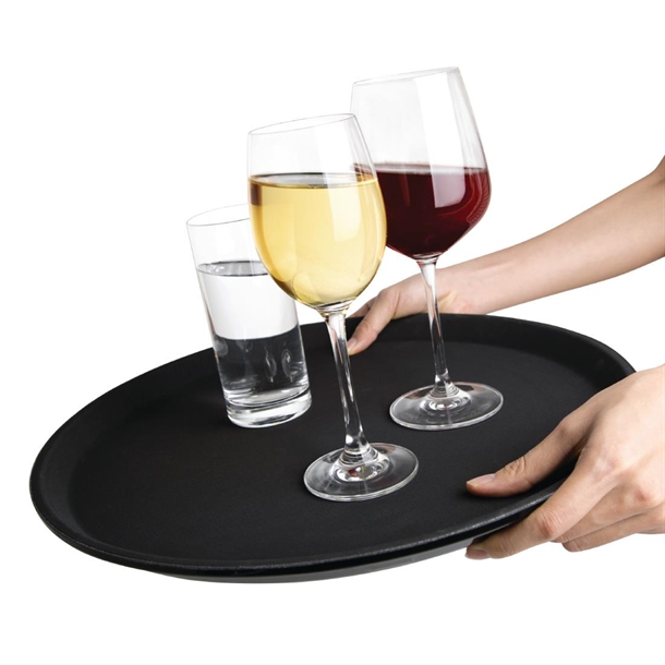 Olympia Kristallon Fibreglass Round Anti-Slip Bar Tray large