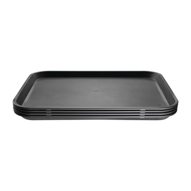 Olympia Kristallon Polypropylene Rectangular Non-Slip Tray Black 410mm Olympia Kristallon Polypropylene Rectangular Non-Slip Tray Black 410mm