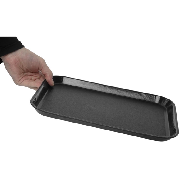 Cambro Epic Tread Non-Slip Rectangular Tray - Black - 270x350mm