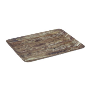 Cambro Low Profile Non Slip Wood Grain Tray 360mmx460mm Dark Oak