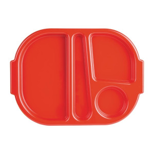 Olympia Kristallon Polycarbonate Compartment Food Trays Red 322mm (10 Pack)