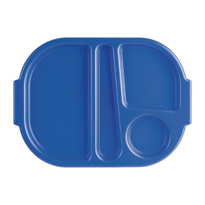 Olympia Kristallon Polycarbonate Compartment Food Trays Blue 322mm (10 Pack)