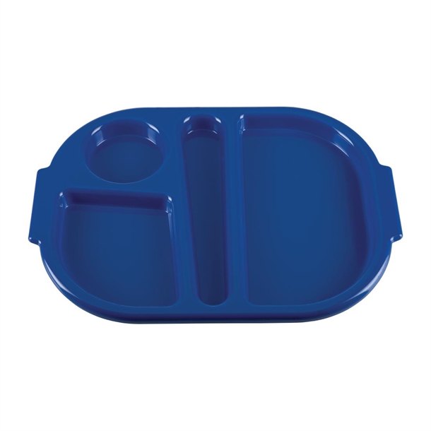 Olympia Kristallon Polycarbonate Compartment Food Trays Blue 322mm (10 Pack) Olympia Kristallon Polycarbonate Compartment Food Trays Blue 322mm (10 Pack)