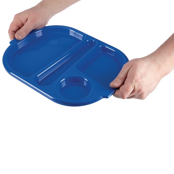 Olympia Kristallon Polycarbonate Compartment Food Trays Blue 322mm (10 Pack) Olympia Kristallon Polycarbonate Compartment Food Trays Blue 322mm (10 Pack)