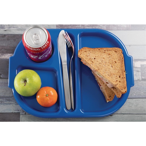 Olympia Kristallon Polycarbonate Compartment Food Trays Blue 322mm (10 Pack) Olympia Kristallon Polycarbonate Compartment Food Trays Blue 322mm (10 Pack)