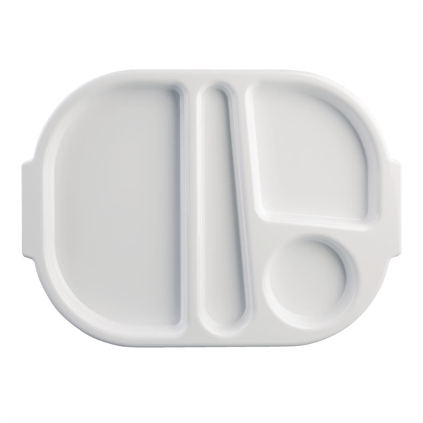 Olympia Kristallon Polycarbonate Compartment Food Trays White 322mm (10 Pack) Olympia Kristallon Polycarbonate Compartment Food Trays White 322mm (10 Pack)