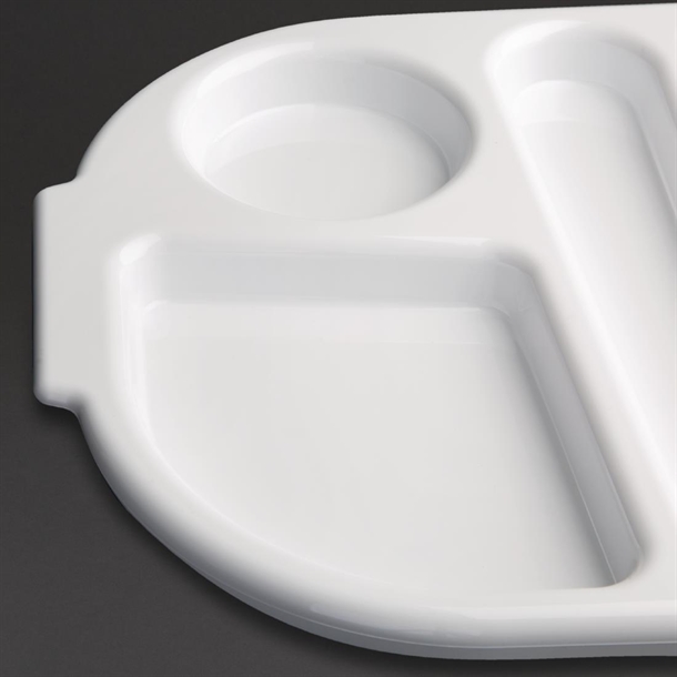 Olympia Kristallon Polycarbonate Compartment Food Trays White 322mm (10 Pack) Olympia Kristallon Polycarbonate Compartment Food Trays White 322mm (10 Pack)