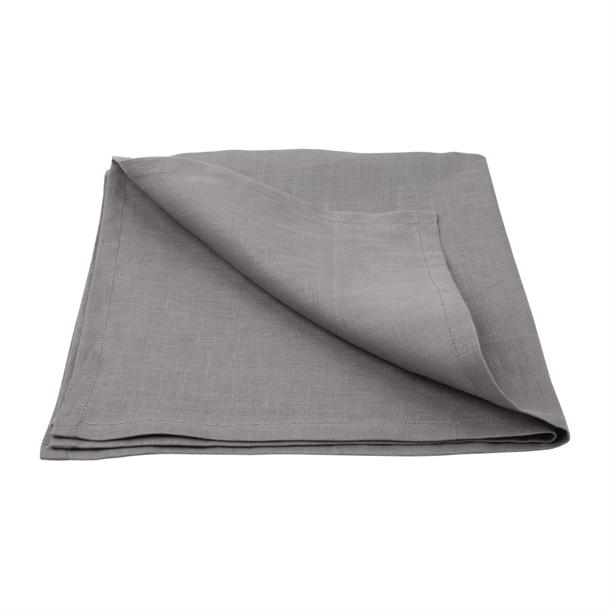 Olympia Linen Table Napkin Grey 400x400mm (12 Pack)