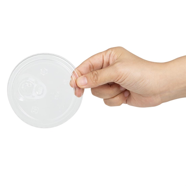 Fiesta Recyclable rPET Strawless Lids for 340/454/568ml Cups (400 Pack)