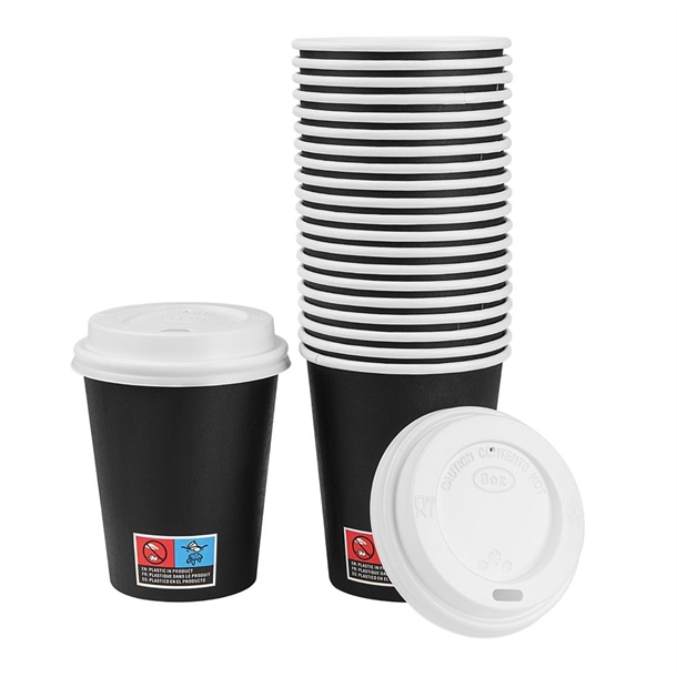 Nisbets Essentials Hot Cups and Lids Pack 225ml (350 Pack)