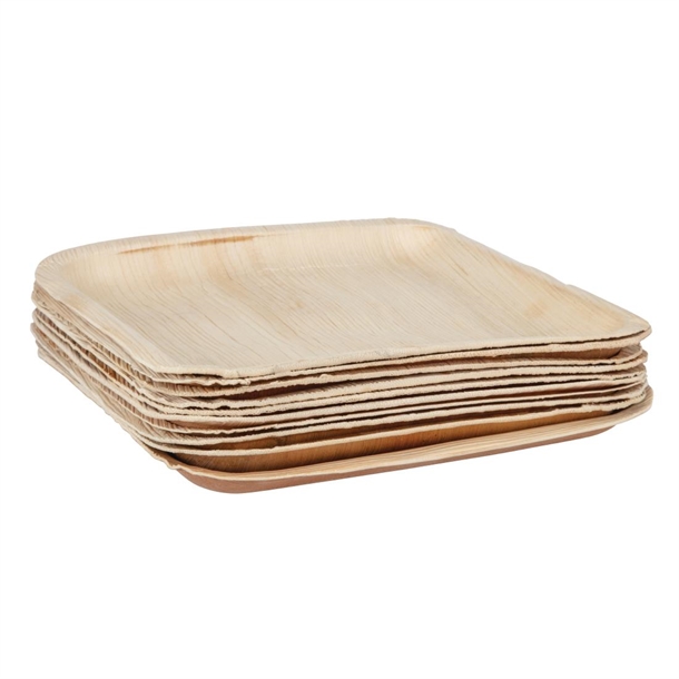 Fiesta Compostable Palm Leaf Plates Square 250mm (100 Pack) Fiesta Compostable Palm Leaf Plates Square 250mm (100 Pack)