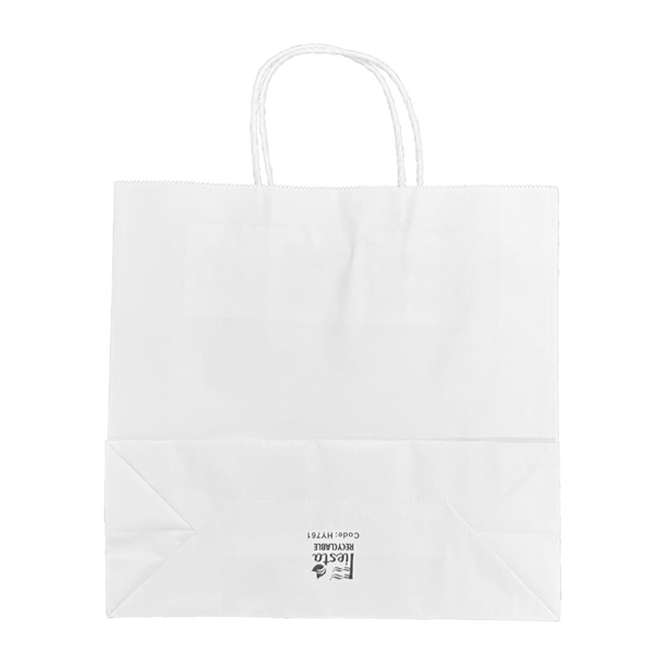 Fiesta Recyclable Twist Handle White Paper Bags Small (250 Pack)