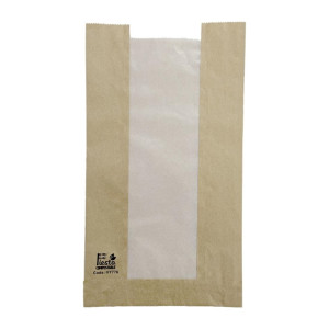 Fiesta Compostable Bread Bags with Glassine Window 320x180x40mm (Pack 1000)