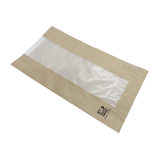 Fiesta Compostable Bread Bags with Glassine Window 320x180x40mm (Pack 1000)
